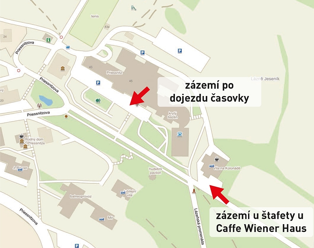 Zázemí u hotelu Priessnitz